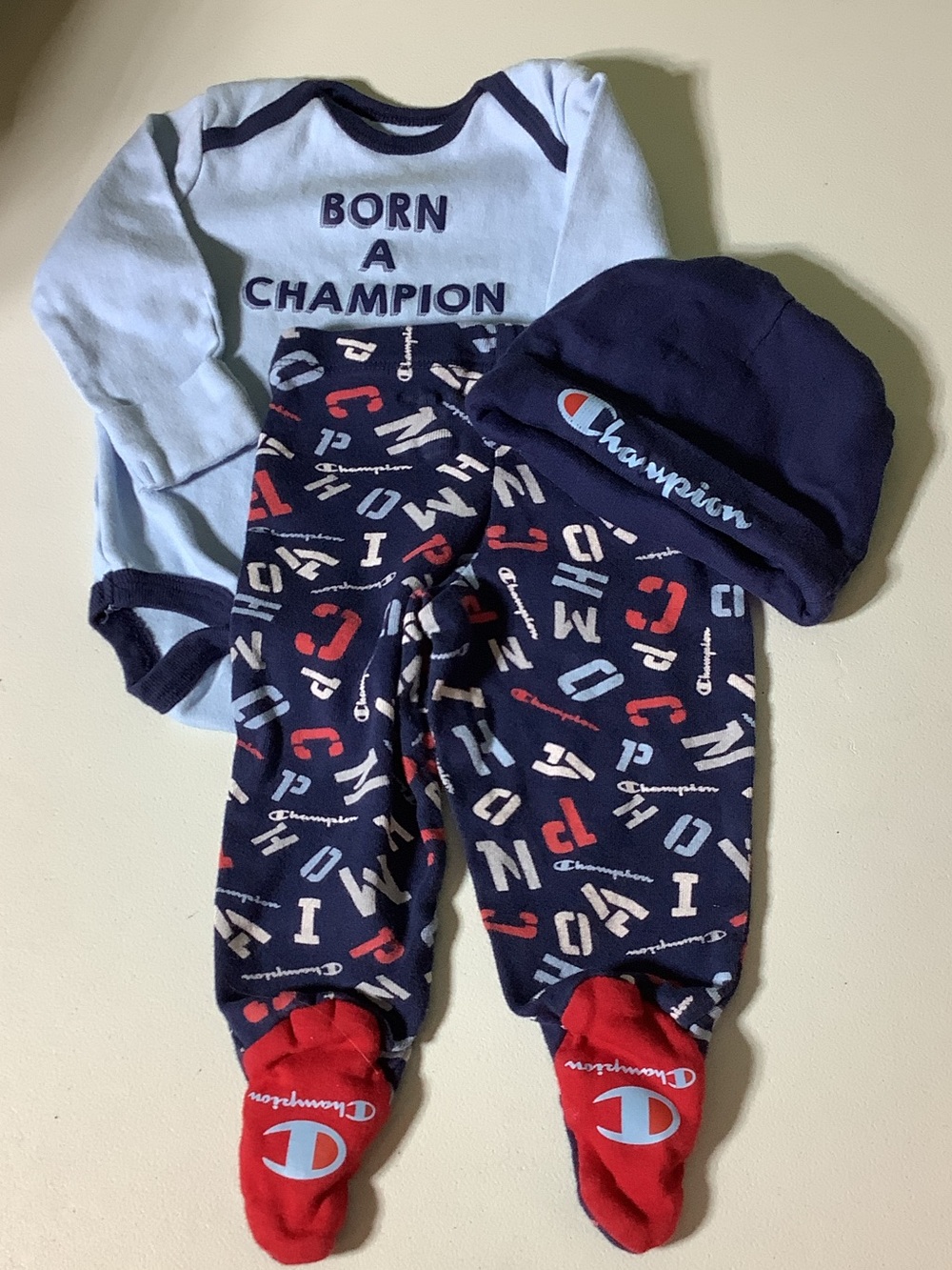 Champion 3 pc set, size 6 months